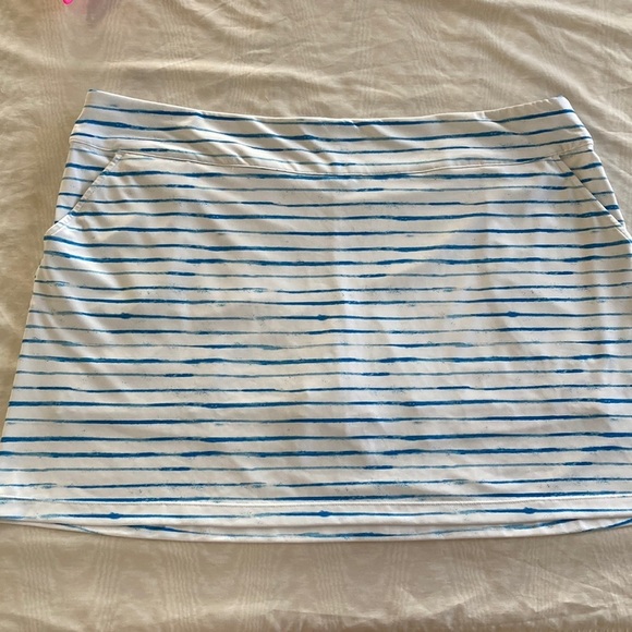 Coral Bay Other - Coral Bay Golf Skort, Ladies Size 2X, Aqua Horizontal Stripe on White Background